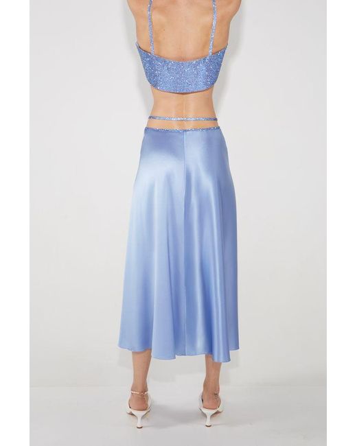 Nue Blue Silk Skirt Midi