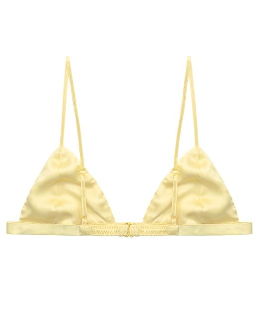 HERTH Yellow Butter Color Silk Bra Top: Ivy