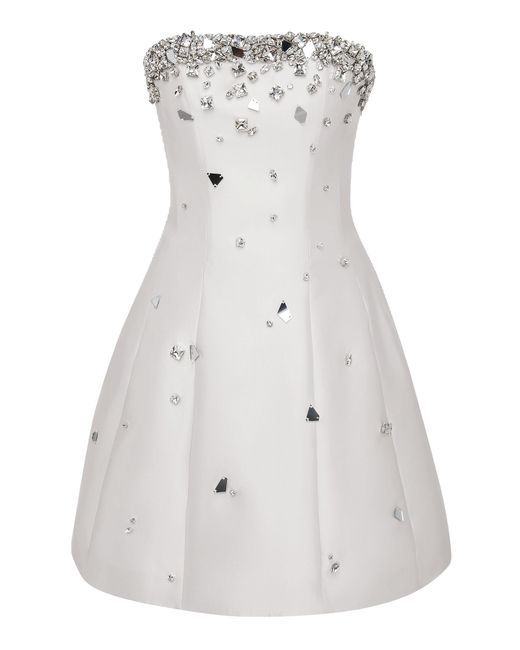 NDS the label White Crystal-Embellished Mini Dress