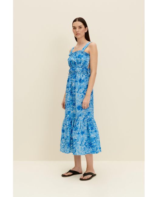 JAAF Blue Tie-Detailed Midi Dress