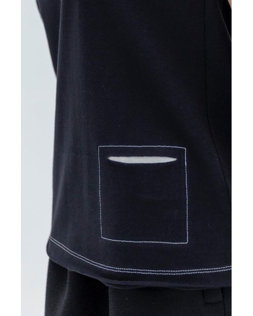 INNNA Black Cotton T-Shirt With A Pocket
