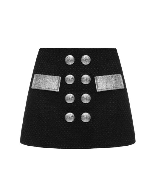 KEBURIA Black Tweed Mini Skirt