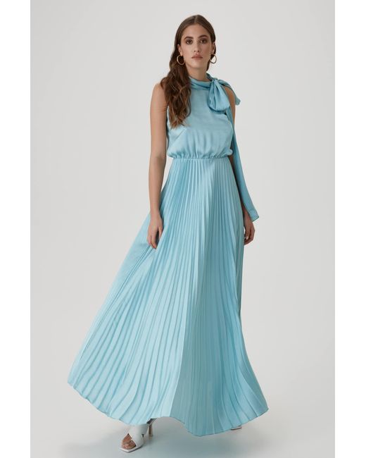 Lita Couture Blue Pleated Dress