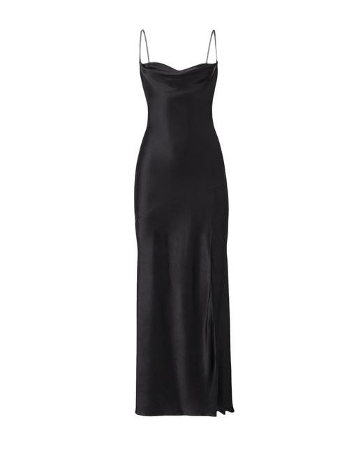 Lita Couture Black Floor-Length Silk Dress