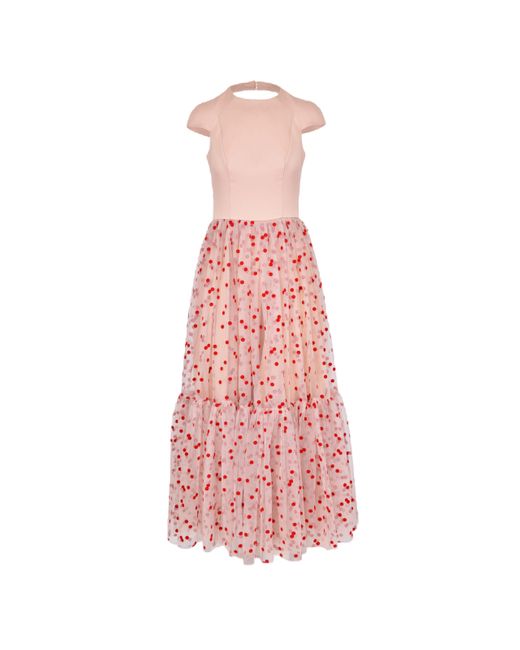 Lily Was Here Pink Captivating Dress With A Tulle Bottom With Flocked Dots