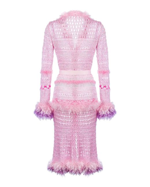 Andreeva Pink Monroe Handmade Knit Cardigan-Dress