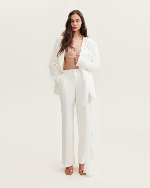 Millà White High-Rise Suit Pants, Xo Xo
