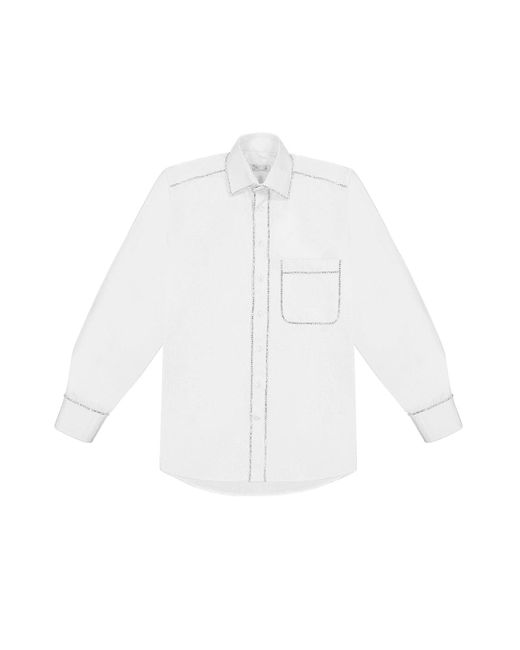 OMELIA White Redesigned Shirt 42 W