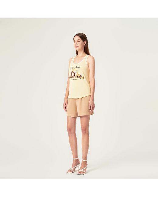 CRUSH Collection Yellow Sporty Jacquard Tank Top