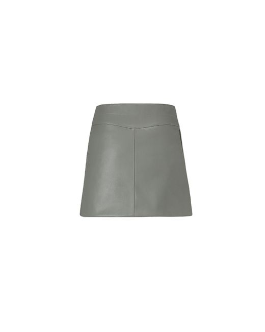 Lita Couture Gray Faux Leather A-Line Skirt