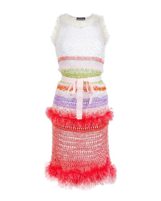 Andreeva White Merlyn Handmade Knit Dress