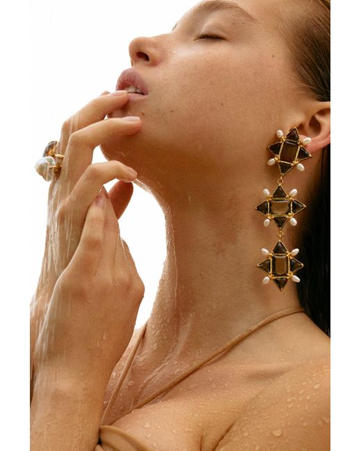 Christie Nicolaides Metallic Calliope Earrings Chocolate