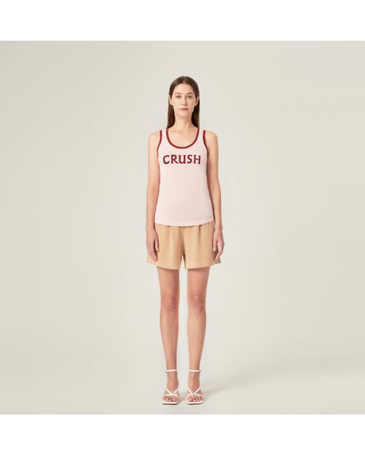 CRUSH Collection Pink Sporty Logo Tank Top