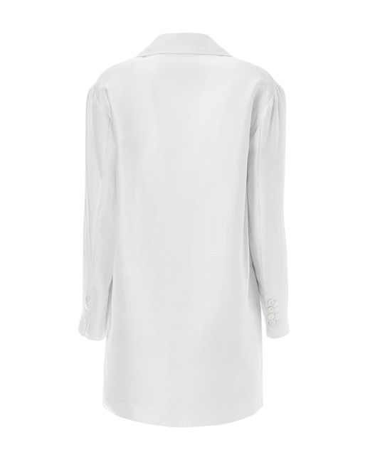 Lita Couture White Oversized Suit Blazer