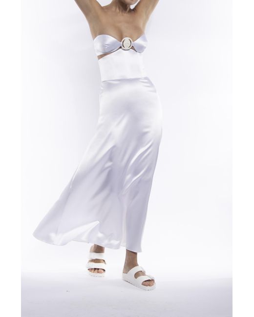 Vestiaire d'un Oiseau Libre White Endless Summer Silk Skirt