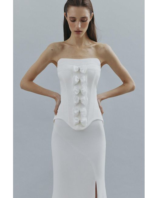 Total White White Maxi Slit Skirt