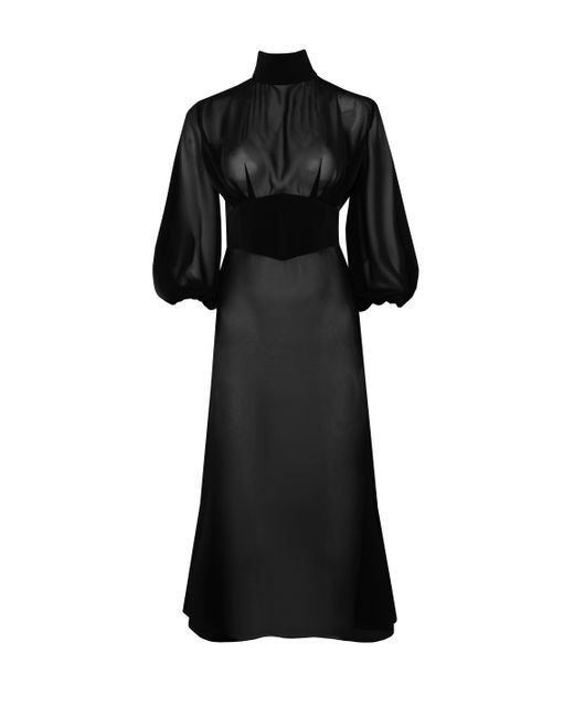 Vestiaire d'un Oiseau Libre Black Sheer Corset Dress