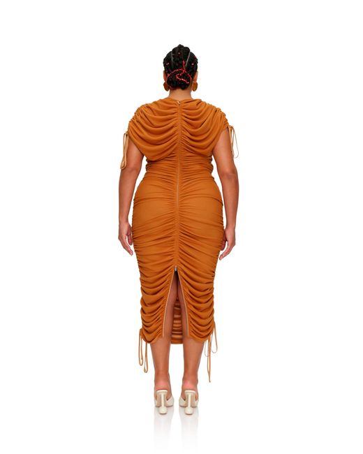 ANDREA IYAMAH Orange Ratu Mesh Dress