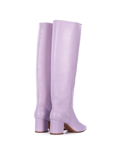 Toral Purple Mauve Leather Tall Boots