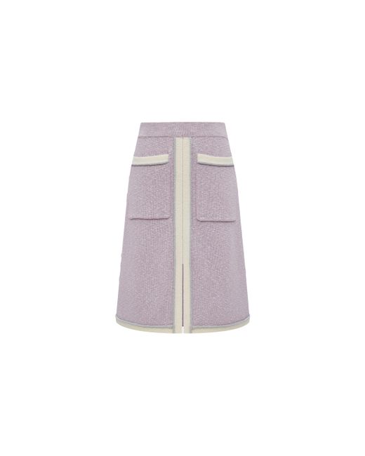 CRUSH Collection Purple Metal-Trimmed Melange Skirt