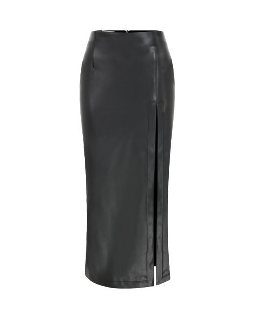 NAZLI CEREN Black Lea Vegan Leather Maxi Skirt