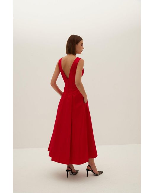 HERVANR Red Renee Cotton Maxi Dress
