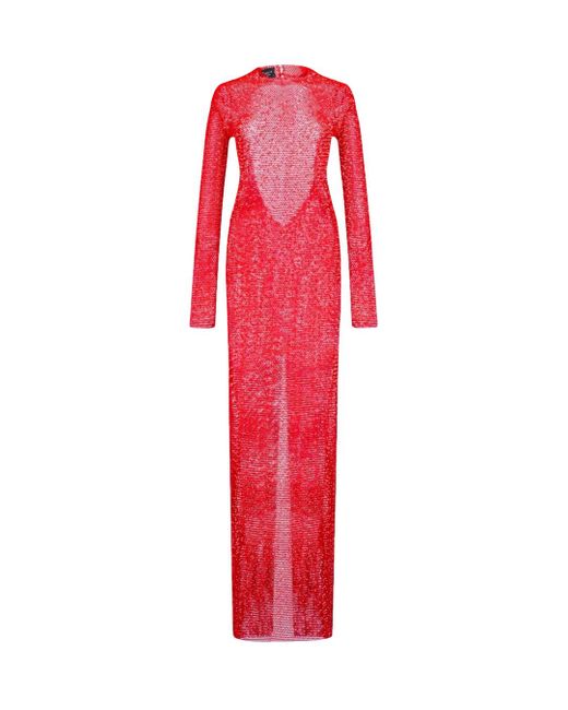 Santa Brands Red Sparkle Maxi Dress With Bow