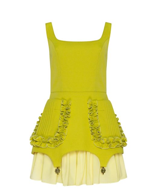 GURANDA Yellow Lime Romantic Dress
