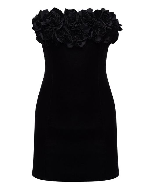 NDS the label Black Strapless Velour Mini Dress