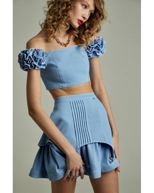 GURANDA Blue Mini Flounced Skirt