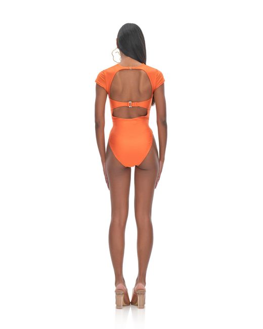ANDREA IYAMAH Orange Aluna One Piece Swimsuit