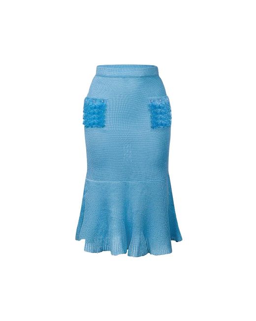 Andreeva Blue Baby Knit Skirt With Handmade Details