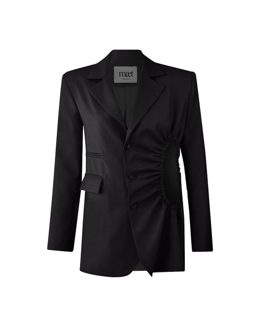 Maet Black Bronte Single-Breasted Jacket With Cut-Out Detail