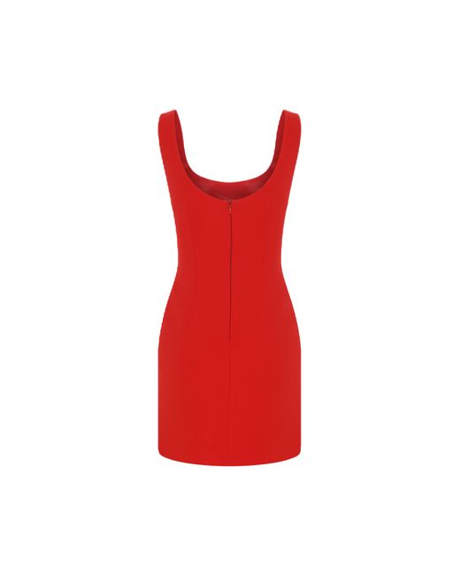 Ila Red Isadora- U Neck Mini Dress With Front Slit