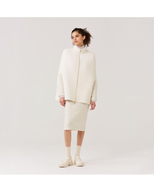 CRUSH Collection White Quilted-Knit Cape