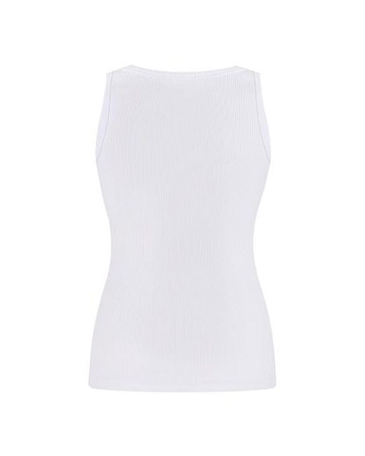 Nue White Barcode Tank Top