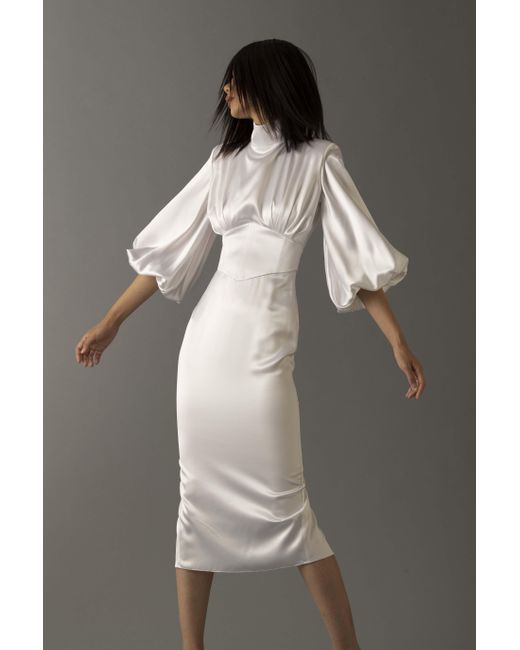 Vestiaire d'un Oiseau Libre White All About Eve Silk Dress