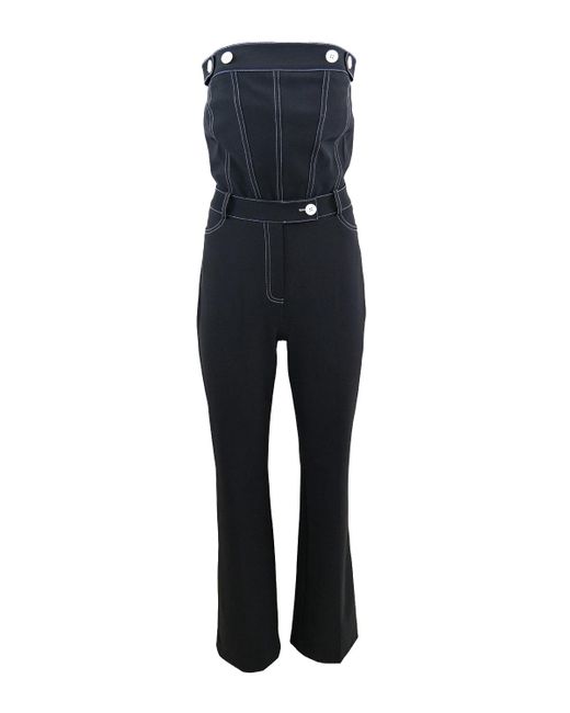 Theo the Label Blue Aphrodite Techno Strapless Jumpsuit