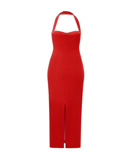 Lora Istanbul Red Zoa Bustier Midi Dress