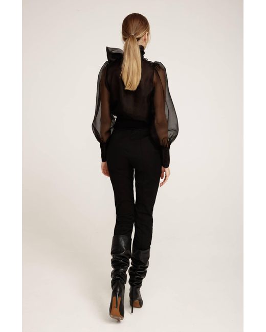 Lita Couture Black Flawless Bow Blouse