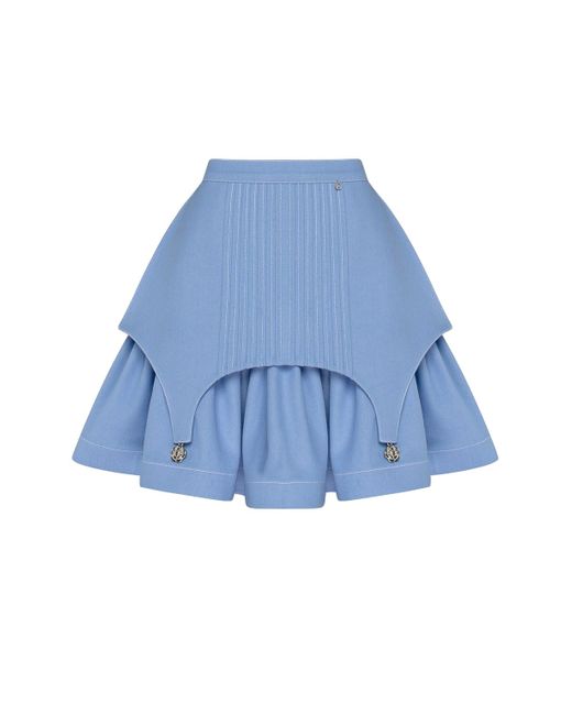 GURANDA Blue Mini Flounced Skirt