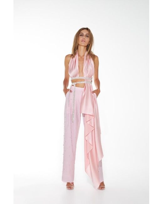 Nue Pink Rose Quarz Embroidered Trousers