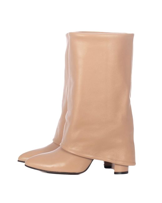 Toral Brown Berta Cream Leather Boots