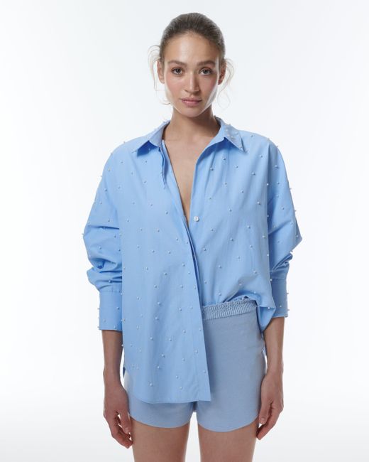 Theo the Label Blue Echo Pearly Shirt
