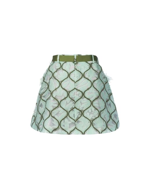 Andreeva Green Mint Skirt With Feathers