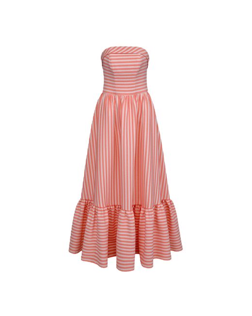 Lily Was Here Pink Graceful Dress With Coral Stripes