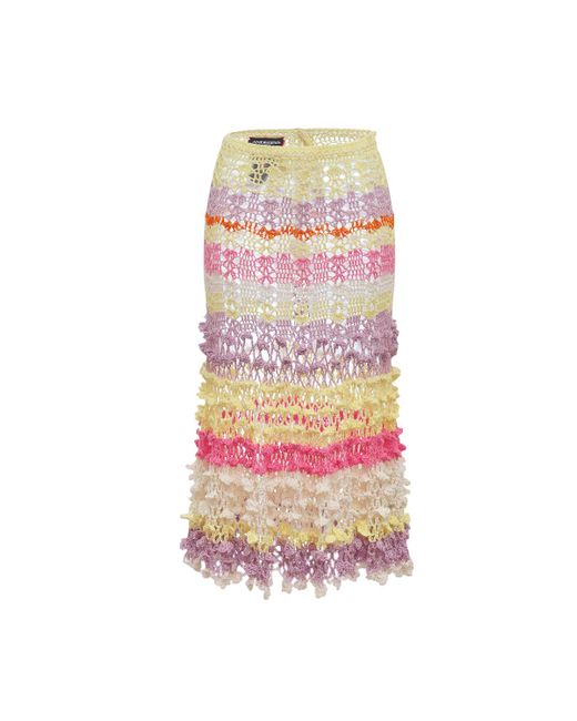 Andreeva White Malva Handmade Crochet Skirt