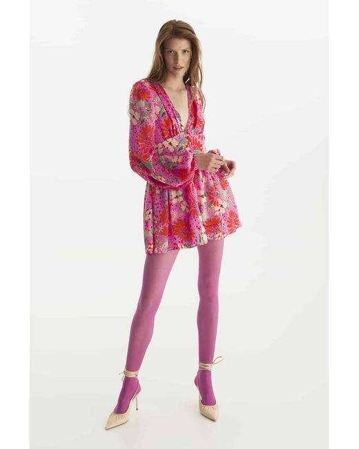 Lita Couture Pink Floral-Print Jumpsuit