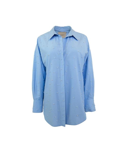 Theo the Label Blue Echo Pearly Shirt
