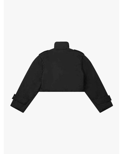 YIBRI Black Cropped Puffer Jacket With 3M Thinsulate Insulation